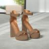 image:imageDREAM PAIRS Womens Platform Heel Sandals Open Toe Ankle Strap Heel Fashion Wedding Party Dress Sandals ShoesGoldGlitter
