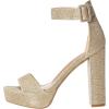 image:imageDREAM PAIRS Womens Platform Heel Sandals Open Toe Ankle Strap Heel Fashion Wedding Party Dress Sandals ShoesGoldGlitter