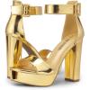 image:imageDREAM PAIRS Womens Platform Heel Sandals Open Toe Ankle Strap Heel Fashion Wedding Party Dress Sandals ShoesGoldpat