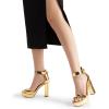 image:imageDREAM PAIRS Womens Platform Heel Sandals Open Toe Ankle Strap Heel Fashion Wedding Party Dress Sandals ShoesGoldpat