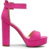 image:imageDREAM PAIRS Womens Platform Heel Sandals Open Toe Ankle Strap Heel Fashion Wedding Party Dress Sandals ShoesHot Pinksuede