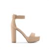 image:imageDREAM PAIRS Womens Platform Heel Sandals Open Toe Ankle Strap Heel Fashion Wedding Party Dress Sandals ShoesNude Nubuck