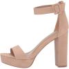 image:imageDREAM PAIRS Womens Platform Heel Sandals Open Toe Ankle Strap Heel Fashion Wedding Party Dress Sandals ShoesNude Suede