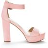 image:imageDREAM PAIRS Womens Platform Heel Sandals Open Toe Ankle Strap Heel Fashion Wedding Party Dress Sandals ShoesPinkSuede