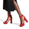 image:imageDREAM PAIRS Womens Platform Heel Sandals Open Toe Ankle Strap Heel Fashion Wedding Party Dress Sandals ShoesRedSuede