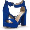 image:imageDREAM PAIRS Womens Platform Heel Sandals Open Toe Ankle Strap Heel Fashion Wedding Party Dress Sandals ShoesRoyalBlue