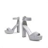 image:imageDREAM PAIRS Womens Platform Heel Sandals Open Toe Ankle Strap Heel Fashion Wedding Party Dress Sandals ShoesSilverGlitter