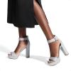image:imageDREAM PAIRS Womens Platform Heel Sandals Open Toe Ankle Strap Heel Fashion Wedding Party Dress Sandals ShoesSilverGlitter