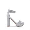 image:imageDREAM PAIRS Womens Platform Heel Sandals Open Toe Ankle Strap Heel Fashion Wedding Party Dress Sandals ShoesSilverGlitter
