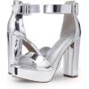 image:imageDREAM PAIRS Womens Platform Heel Sandals Open Toe Ankle Strap Heel Fashion Wedding Party Dress Sandals ShoesSilverpat