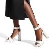 image:imageDREAM PAIRS Womens Platform Heel Sandals Open Toe Ankle Strap Heel Fashion Wedding Party Dress Sandals ShoesWhitePu