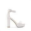 image:imageDREAM PAIRS Womens Platform Heel Sandals Open Toe Ankle Strap Heel Fashion Wedding Party Dress Sandals ShoesWhitePu