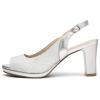 image:imageDREAM PAIRS Womens Sexy High Chunky Heels Peep Toe Platform Block Slingback Dress Pumps ShoesSilver