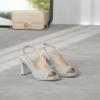 image:imageDREAM PAIRS Womens Sexy High Chunky Heels Peep Toe Platform Block Slingback Dress Pumps ShoesSilver