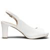 image:imageDREAM PAIRS Womens Sexy High Chunky Heels Peep Toe Platform Block Slingback Dress Pumps ShoesWhitePu