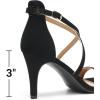 image:imageDREAM PAIRS Womens Strappy Stiletto High Heels Open Toe Rhinestone Wedding Dress Shoes Sparkly SandalsBlackNubuck