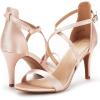 image:imageDREAM PAIRS Womens Strappy Stiletto High Heels Open Toe Rhinestone Wedding Dress Shoes Sparkly SandalsChampagne
