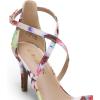 image:imageDREAM PAIRS Womens Strappy Stiletto High Heels Open Toe Rhinestone Wedding Dress Shoes Sparkly SandalsFloral