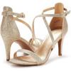 image:imageDREAM PAIRS Womens Strappy Stiletto High Heels Open Toe Rhinestone Wedding Dress Shoes Sparkly SandalsGoldGlitter