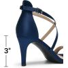 image:imageDREAM PAIRS Womens Strappy Stiletto High Heels Open Toe Rhinestone Wedding Dress Shoes Sparkly SandalsNavy