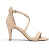 image:imageDREAM PAIRS Womens Strappy Stiletto High Heels Open Toe Rhinestone Wedding Dress Shoes Sparkly SandalsNudeNubuck