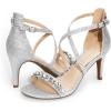 image:imageDREAM PAIRS Womens Strappy Stiletto High Heels Open Toe Rhinestone Wedding Dress Shoes Sparkly SandalsSilverrhinestone