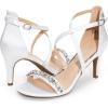 image:imageDREAM PAIRS Womens Strappy Stiletto High Heels Open Toe Rhinestone Wedding Dress Shoes Sparkly SandalsWhiterhinestone