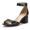 image:imageDREAM PAIRS Women Chunky Block Heels Open Toe Ankle Strap Buckle Comfortable Heeled Sandals Wedding Party Dress ShoesBlack Polyurethane