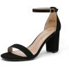 image:imageDREAM PAIRS Womens Chunk Low Heel Pump SandalsBlackNubuck