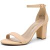 image:imageDREAM PAIRS Womens Chunk Low Heel Pump SandalsNudeNubuck