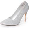 image:imageDREAM PAIRS Womens Closed Toe High Heels Dress Pointed Toe Wedding Pump ShoesSilverGlitter