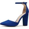 image:imageDREAM PAIRS Womens Coco High Heels Chunky Block Pumps Pointed Closed Toe Ankle Strap Dress ShoesRoyalBlue