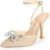 image:imageDREAM PAIRS Womens High Heels Destiny Closed Toe Strappy Heels Sexy Rhinestone Ankle Strap Pumps Wedding Bridal Party Dress Shoes DestinyGold