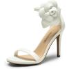 image:imageDREAM PAIRS Womens High Heels Flower Ankle Strap Stilettos Round Open Toe Dressy Sexy SandalsWhitepu