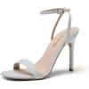 image:imageDREAM PAIRS Womens High Stilettos Open Square Toe Ankle Strap Heels Sexy Comfort Strappy Dress Shoes Wedding Bridal Pumps SandalsSilver
