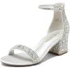 image:imageDREAM PAIRS Womens LowChunk Low Heel Pump SandalSilverRhinestone