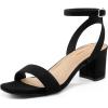 image:imageDREAM PAIRS Womens Open Toe Ankle Strap Low Block Chunky Heels Sandals Party Dress Pumps ShoesBlackSuedeCarnival