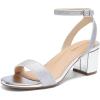 image:imageDREAM PAIRS Womens Open Toe Ankle Strap Low Block Chunky Heels Sandals Party Dress Pumps ShoesSilverGlitter