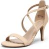 image:imageDREAM PAIRS Womens Strappy Stiletto High Heels Open Toe Rhinestone Wedding Dress Shoes Sparkly SandalsNudeNubuck