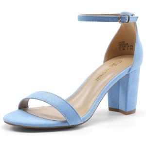 image:imageDREAM PAIRS Womens Chunk Low Heel Pump SandalsBabyBlueSuede