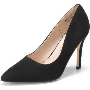 image:imageDREAM PAIRS Womens Closed Toe High Heels Dress Pointed Toe Wedding Pump ShoesBlackNubuck
