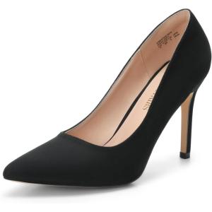 image:imageDREAM PAIRS Womens Closed Toe High Heels Dress Pointed Toe Wedding Pump ShoesBlackSuede
