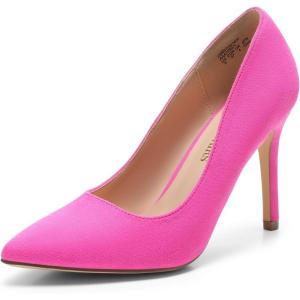 image:imageDREAM PAIRS Womens Closed Toe High Heels Dress Pointed Toe Wedding Pump ShoesFuchsiaSuede