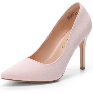 image:imageDREAM PAIRS Womens Closed Toe High Heels Dress Pointed Toe Wedding Pump ShoesPinkSuede