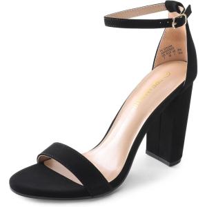 image:imageDREAM PAIRS Womens HiChunk High Heel Pump SandalsBlackNubuck