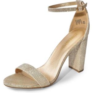 image:imageDREAM PAIRS Womens HiChunk High Heel Pump SandalsGoldGlitter