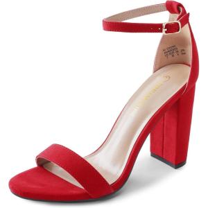 image:imageDREAM PAIRS Womens HiChunk High Heel Pump SandalsRedSuede