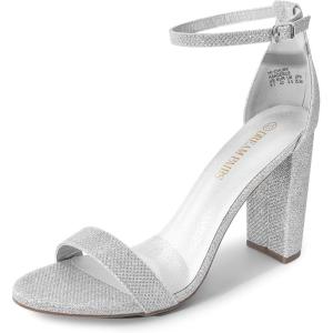 image:imageDREAM PAIRS Womens HiChunk High Heel Pump SandalsSilverGlitter