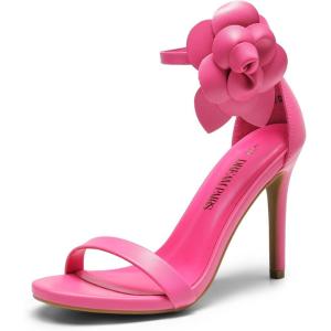 image:imageDREAM PAIRS Womens High Heels Flower Ankle Strap Stilettos Round Open Toe Dressy Sexy SandalsHot Pinkpu