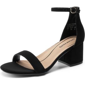 image:imageDREAM PAIRS Womens LowChunk Low Heel Pump SandalBlackNubuck